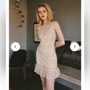 The Jetset Diaries TJD Power of Love Sequin Mini Dress in Cream